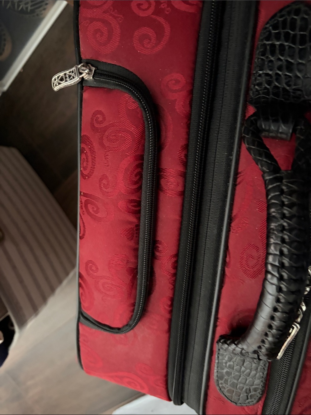 Brighton Red and Black Laptop Bag with Heart Accent - Picture 10 of 12